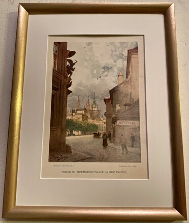 POHLED OD TOSKÁNSKÉHO PALÁCE NA PRAŽSKÝ HRAD - JANSA VÁCLAV - REPRODUKCE