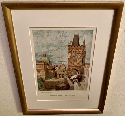 KŘIŽOVNICKÉ NÁMĚSTÍ S MOSTECKOU VĚŽÍ - JANSA VÁCLAV - REPRODUKCE