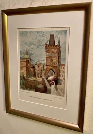 KŘIŽOVNICKÉ NÁMĚSTÍ S MOSTECKOU VĚŽÍ - JANSA VÁCLAV - REPRODUKCE