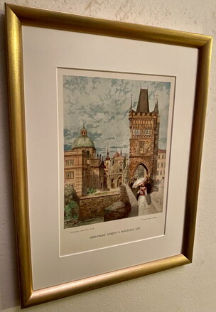 KŘIŽOVNICKÉ NÁMĚSTÍ S MOSTECKOU VĚŽÍ - JANSA VÁCLAV - REPRODUKCE