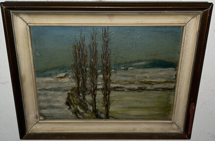 TOPOLY V ZIMNÍ KRAJINĚ - NEZNÁMÝ AUTOR