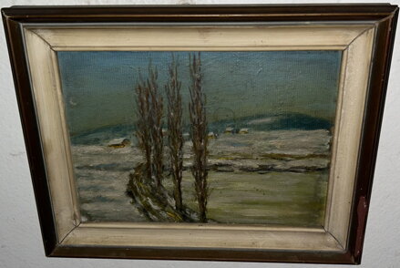 TOPOLY V ZIMNÍ KRAJINĚ - NEZNÁMÝ AUTOR