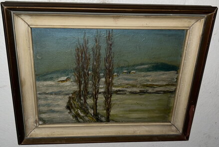 TOPOLY V ZIMNÍ KRAJINĚ - NEZNÁMÝ AUTOR