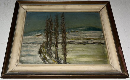 TOPOLY V ZIMNÍ KRAJINĚ - NEZNÁMÝ AUTOR