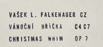 VÁNOČNÍ HŘÍČKA - FALKENAUER L. VAŠEK