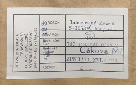 MARGARÉTY - DETVA, ĽUDOVOUMELECKÉ VÝROBNÉ DRUŽSTVO BRATISLAVA