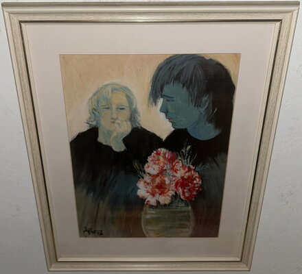 PORTRÉT MLADÉHO MUŽE SE STARŠÍ ŽENOU - SIGNOVÁN