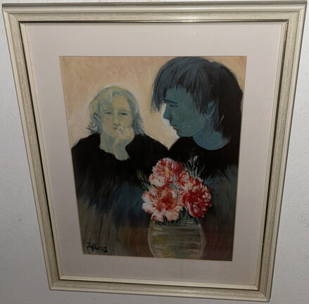 PORTRÉT MLADÉHO MUŽE SE STARŠÍ ŽENOU - SIGNOVÁN