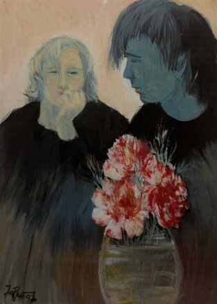 PORTRÉT MLADÉHO MUŽE SE STARŠÍ ŽENOU - SIGNOVÁN