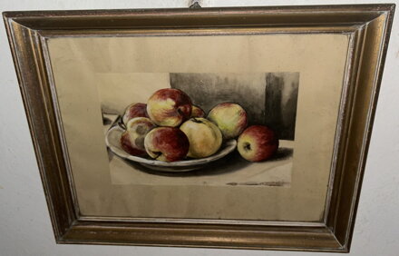 ZÁTIŠÍ S JABLKY - SIGNOVÁN