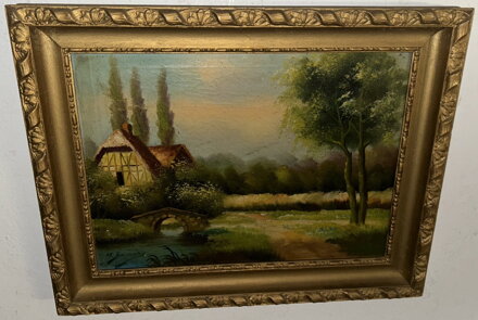 CHALOUPKA S MOSTEM NAD ŘÍČKOU - SIGNOVÁN