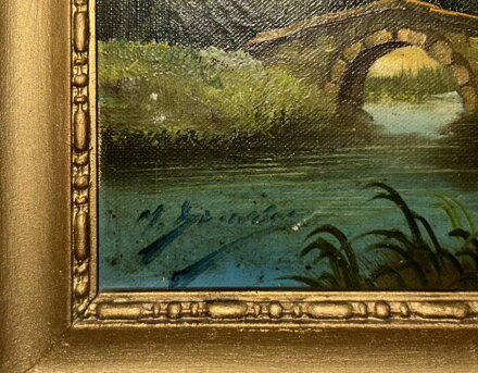 CHALOUPKA S MOSTEM NAD ŘÍČKOU - SIGNOVÁN