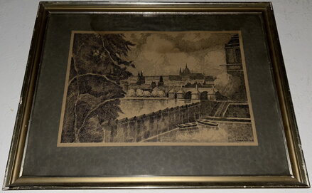 POHLED NA KARLŮV MOST A PRAŽSKÝ HRAD - VÁCLAVÍK RUDOLF