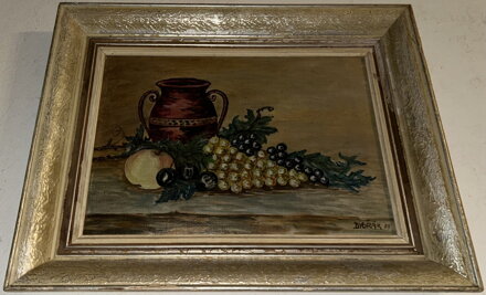 ZÁTIŠÍ S OVOCEM A DŽBÁNEM - DVOŘÁK