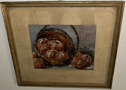 ZÁTIŠÍ S JABLKY V KOŠÍKU - BUREŠ