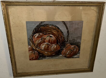 ZÁTIŠÍ S JABLKY V KOŠÍKU - BUREŠ