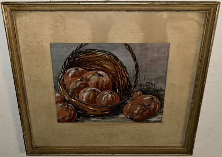 ZÁTIŠÍ S JABLKY V KOŠÍKU - BUREŠ