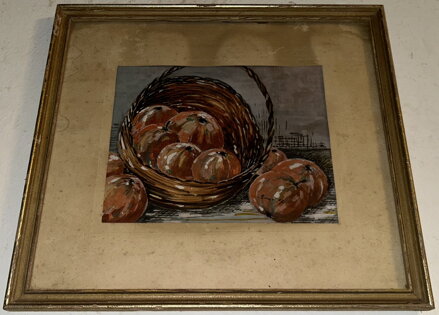 ZÁTIŠÍ S JABLKY V KOŠÍKU - BUREŠ