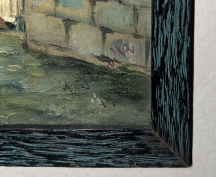 OSLEPENÝ KNÍŽE JAROMÍR USTUPUJE SYNOVCI BŘETISLAVOVI - JOSEF MATHAUSER - REPRODUKCE - 