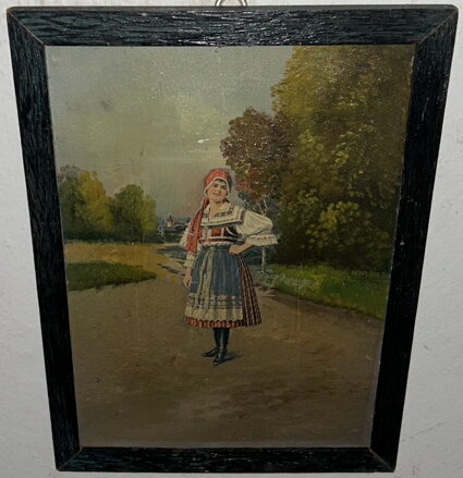 DÍVKA V KROJI - MUKAŘOVSKÝ JOSEF - REPRODUKCE