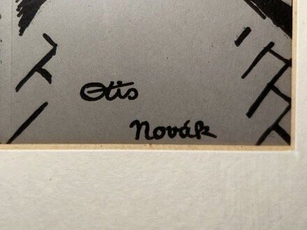 ZÁTIŠÍ S VÍNEM A KARTOU JOKERA - PF 1966 - OTAKAR (OTIS) NOVÁK