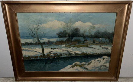 ŘEKA ZA VESNIČKOU V ZIMĚ - LHOTÁK JAN