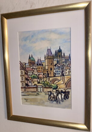 POHLED NA KARLŮV MOST A PRAŽSKÝ HRAD - NEUŽIL 
