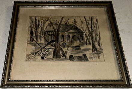 OPUŠTĚNÉ STAVENÍ UPROSTŘED LESA - SIGNOVÁN