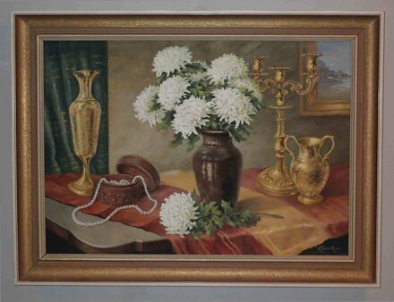 BÍLÉ CHRYZANTÉMY NA STOLE - KVASNIČKOVÁ J.