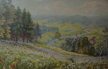 KVETOUCÍ LOUKA NAD ŘEKOU - REPRODUKCE