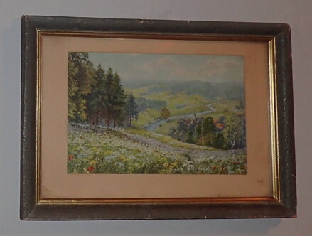 KVETOUCÍ LOUKA NAD ŘEKOU - REPRODUKCE