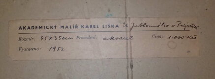 U JABLONNÉHO V PODJEŠTĚDÍ - LIŠKA KAREL