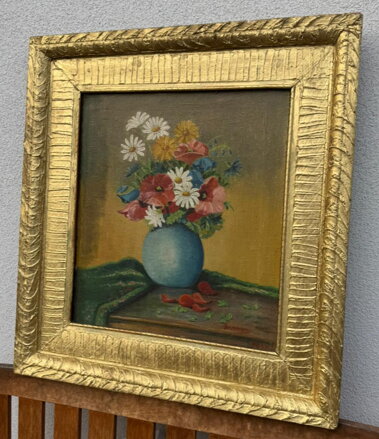 LUČNÍ KVÍTÍ VE VÁZE - SIGNOVÁN