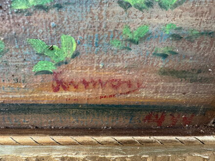 LUČNÍ KVÍTÍ VE VÁZE - SIGNOVÁN