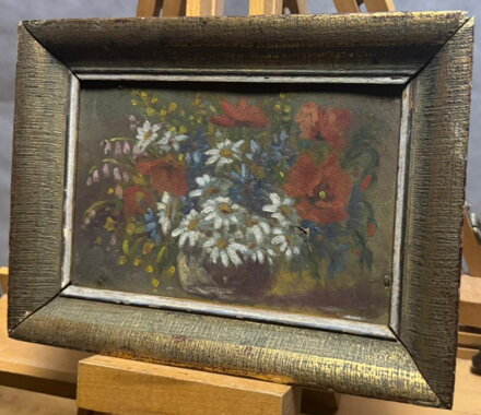 LUČNÍ KYTICE VE VÁZE - NEZNÁMÝ AUTOR