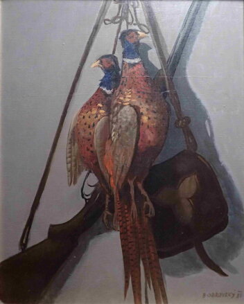 LOVECKÉ ZÁTIŠÍ S BAŽANTY - OBROVSKÝ BOHDAN