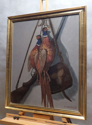 LOVECKÉ ZÁTIŠÍ S BAŽANTY - OBROVSKÝ BOHDAN