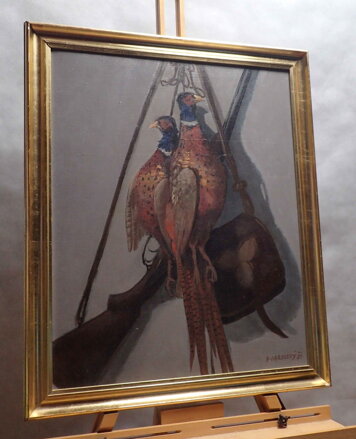 LOVECKÉ ZÁTIŠÍ S BAŽANTY - OBROVSKÝ BOHDAN