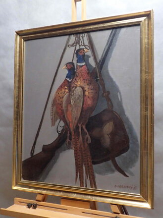 LOVECKÉ ZÁTIŠÍ S BAŽANTY - OBROVSKÝ BOHDAN