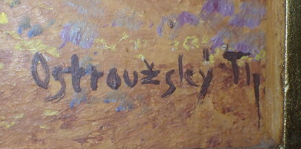 LOĎKA NA ŘECE V PODZIMNÍ KRAJINĚ - OSTROUŽSKÝ