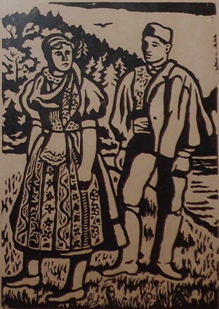 PÁR V KROJÍCH - NEZNÁMÝ AUTOR