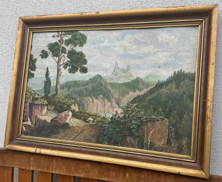 POHLED NA HRAD TROSKY OD SKAL - NEZNÁMÝ AUTOR