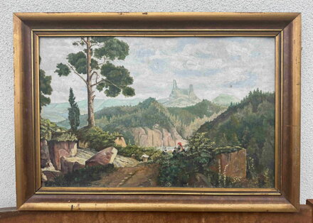 POHLED NA HRAD TROSKY OD SKAL - NEZNÁMÝ AUTOR