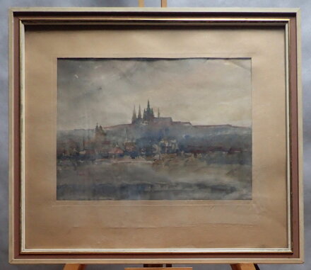 POHLED NA HRADČANY - NEZNÁMÝ AUTOR