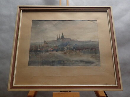 POHLED NA HRADČANY - NEZNÁMÝ AUTOR