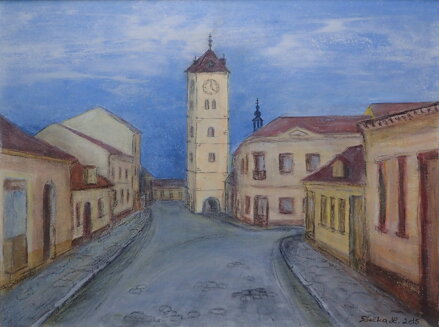 STRÁŽNICE KOSTELNÍ ULICE S VĚŽÍ - SEČKA LADISLAV