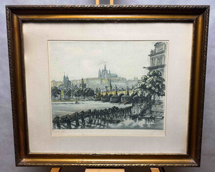 PRAHA POHLED NA KARLŮV MOST A HRADČANY - SOUČEK VÁCLAV