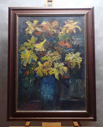 ŽLUTÉ KVĚTINY VE VÁZE - ŠUSTR ANTONÍN