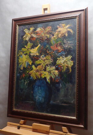 ŽLUTÉ KVĚTINY VE VÁZE - ŠUSTR ANTONÍN