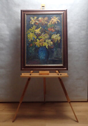 ŽLUTÉ KVĚTINY VE VÁZE - ŠUSTR ANTONÍN